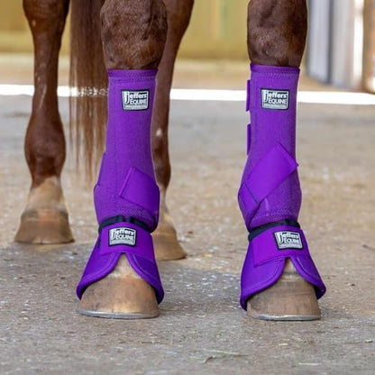 Jeffers Expression Protective Horse Boots, 1 Pair, Small - Safe Neoprene Leg Guards, Durable Strap Closures, Front & Hind Support, Equestrian Accessories for Travel & Riding - Purple