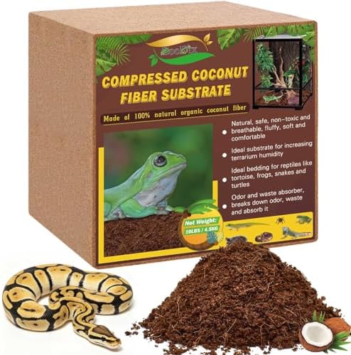 ZeeDix 10LBS Coconut Fiber Substrate, Premium Coco Coir Reptile Substrate