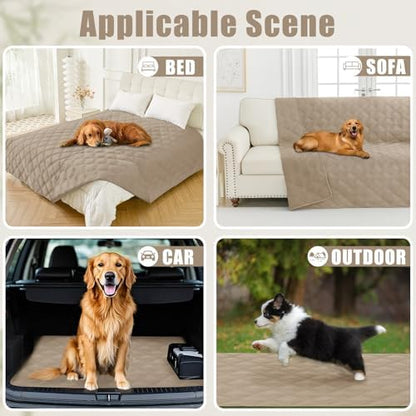 Smiry Waterproof Dog Bed Cover, Reversible Pet Blanket for Sofa Couch