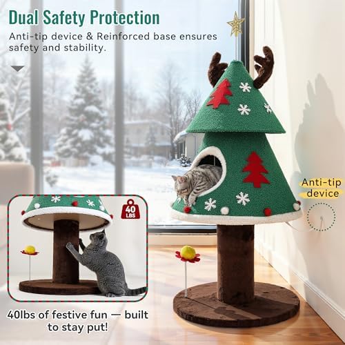 DWVO 47.2in Christmas Cat Tree