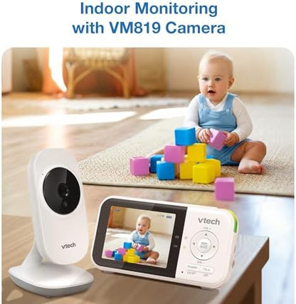 VTech VM819 Baby Monitor + BC8211 Myla the Monkey Bundle - Non-WiFi Video Monitor with 19Hr Battery, 1000ft Range & Portable Soother with Night Light & Stroller Attachment