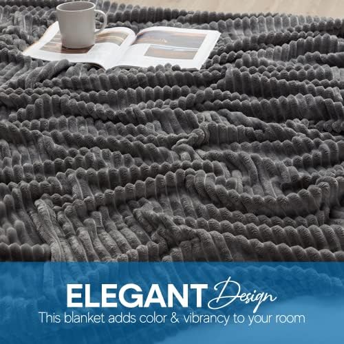 Nestl Grey Throw Blanket for Couch - Cozy Warm Fuzzy Blankets for Women, Plush Small Fleece Throws for Girls - Gray, 50 x 60 Inches