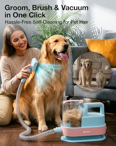 PETGUGU 11-in-1 Dog Grooming Vacuum & Dryer for Shedding/Grooming/Trimming