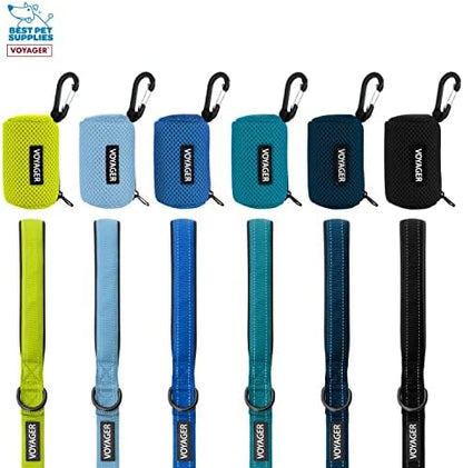 Best Pet Supplies Dog Poop Bag Holder Leash Attachment with Reusable Dispenser for Travel, Walking, Park, and Outdoor Use, Durable with Clip-On - Red, Pack of 2, Mesh Dispenser w/30 Bags