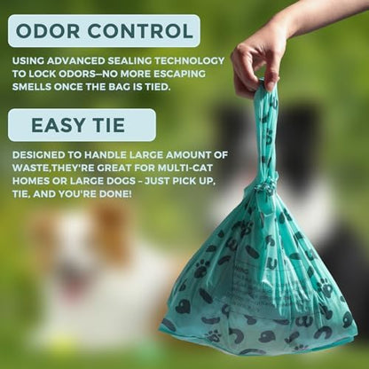 Dog Poop Bags with Handle,fit for Swivel Bin Pooper Scooper,Cornstarch Based Heavy Duty and Leak-Proof Waste Bags for Dog & Cat Litter(100 Count Extra Large 2.6 Gallon,Lavender Scent)