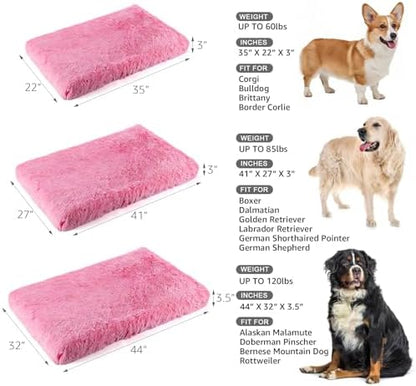 Orthopedic Memory Foam Dog Bed Large Size Crate Pad 41 x 27 Inch Pink