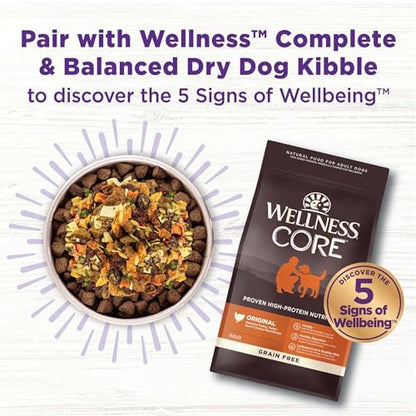 Wellness Bowl Boosters, Dog Food Topper for Small, Medium, & Large Breeds, Grain Free, Natural, Freeze Dried, Skin & Coat Health Chicken, 4 Ounce Bag (Pack of 2)