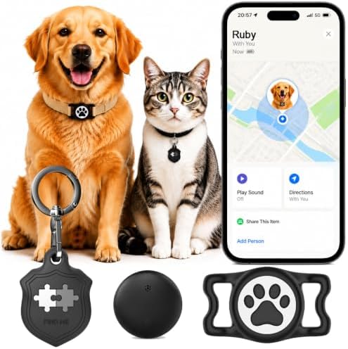 Dog Tracker with Apple Find My, GPS Pet Tracker for Dogs and Cats