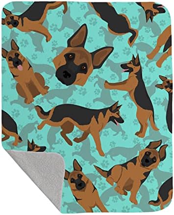 Caroline's Treasures MLM1010LQB German Shepherd Quilted Blanket 50x60 Artwork Pattern Quilted Throw Blanket for Bed, Couch, Sofa, Soft and Lightweight