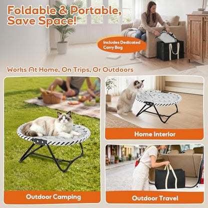 Foldable Pet Cot - No-Assembly Raised Bed for Cats & Small Dogs