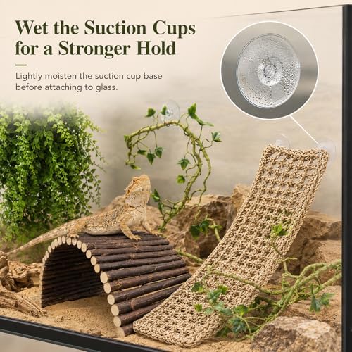 RUNANIA Bearded Dragon Tank Accessories, 10 PCS Reptile Hammock Plants Bridge Jungle Climber Vines for Snakes Bearded Dragon Chameleon Gecko Lizard