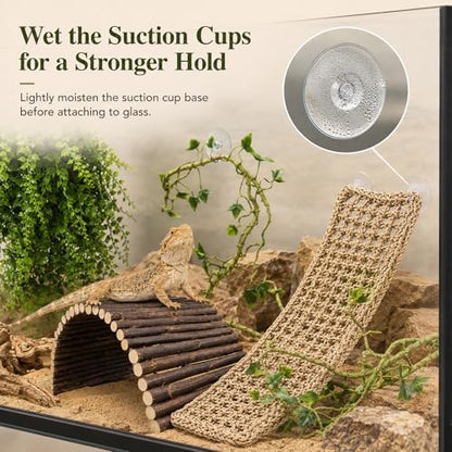 RUNANIA Bearded Dragon Tank Accessories, 10 PCS Reptile Hammock Plants Bridge Jungle Climber Vines for Snakes Bearded Dragon Chameleon Gecko Lizard