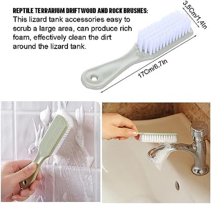 Generic Reptile Tank Cleaning Kit, Bearded Dragon & Lizard Accessories, Compact Glass Terrarium Cleaning Kit