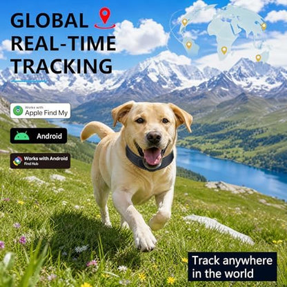 New GPS Tracker for Dogs: Smart Pet Collar with Real-Time Tracking,No Monthly Fee/Subscription (iOS & Android) Waterproof, Anti-Lost,365-Day Long Battery Life GPS Tracker Dog Collar(Tracker Included)
