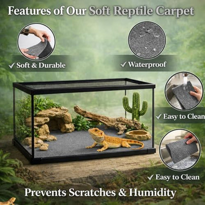 HERCOCCI 2 Pack Reptile Carpet, 39’’ x 20’’ Terrarium Bedding