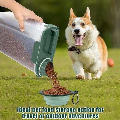 5 Lbs Pet Dog Food Storage Container for Bird Seed Rice Flour - Dark Green