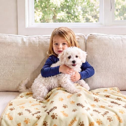 Luciphia 3 Pack Soft Fleece Dog Blankets for Large Dogs Puppy Cats,41"x31"