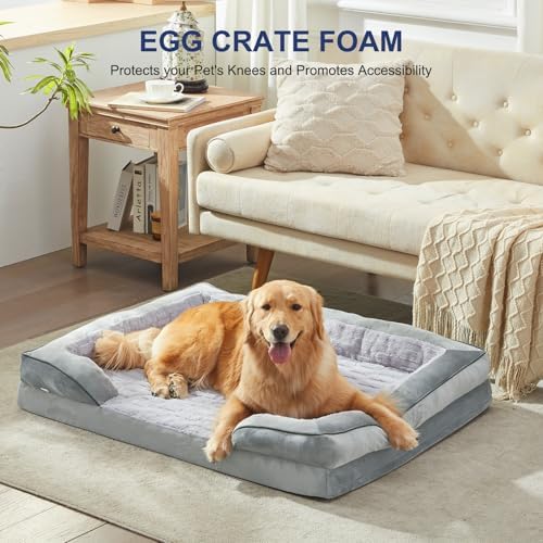 FURTIME Orthopedic Supportive Large Dog Bed, XL Waterproof Pet Bed