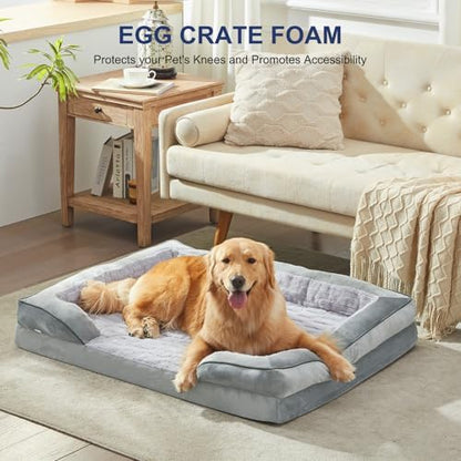 FURTIME Orthopedic Supportive Large Dog Bed, XL Waterproof Pet Bed