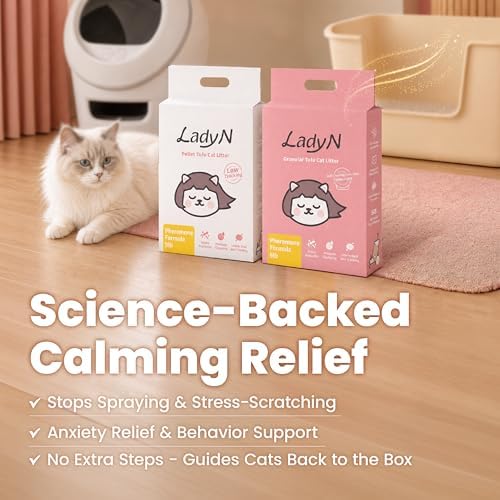 Lady N Cat Attract Tofu Cat Litter, Calming, Compatible with Auto-Box 18lb