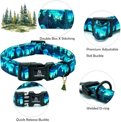 Lionheart glory Dog Collar Green Cute Collar for Medium Dogs Spring Summer Female or Male Collars Pets Gift Adjustable Heavy-Duty Pet Collars