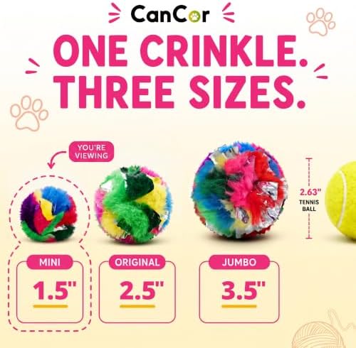 Mini Crinkle Ball Cat Toy (12 Pack)
