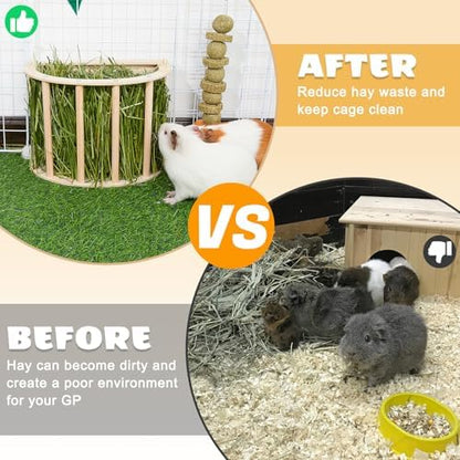 Unicorn Catcher Wooden Guinea Pig Hay Feeder, Large Hanging Rabbit Rack