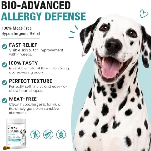 Dog Allergy Chews 260ct - Value Size Dog Allergy and Itching Skin Relief Anti Itch Aller Immune Bites for Dogs Licking Paws Treatment - Probiotics Vitamins for Itchy Skin, Ears & Yeast, Chicken Flavor