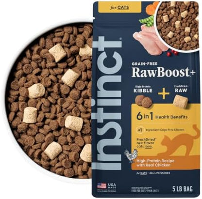 Instinct RawBoost, Dry Cat Food + Freeze Dried, Real Chicken, 5 lb. Bag