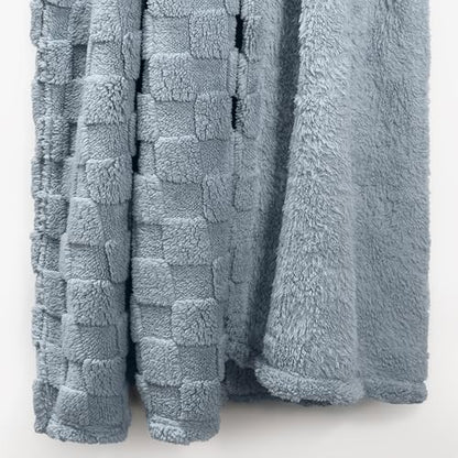 Americanflat 30x40 Jacquard Kids Throw Blanket - Soft and Breathable Mini Fleece Throw Blanket for Couch, Bed, Chair - Fleece Blankets Perfect for Home, Bedroom, Outdoor - Checkered Design in Gray