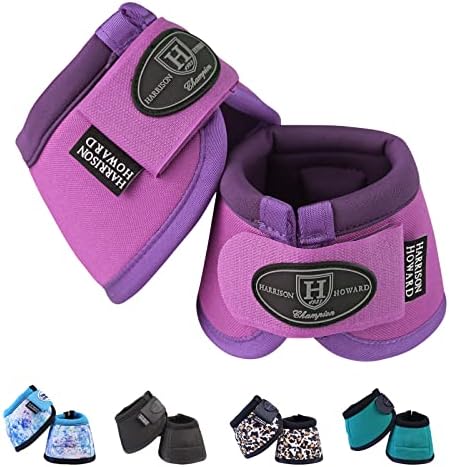 Harrison Howard Horse Bell Boots Overreach Bell Boots No-Turn Bell Boots for Horse-Durable Protective Hoof Boot