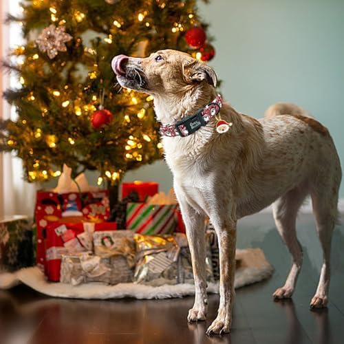 Dog Collars - Adjustable, Durable & Soft Santa Claus Print Collar for Large Dogs