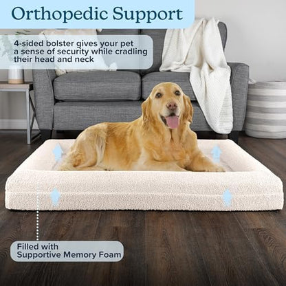 PETMAKER Memory Foam Orthopedic Dog Bed for Large Pets, Cream, 45”x36”x5.7”