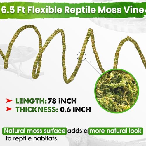 Duspro 6.5FT Reptile Vines for Climbing, Bendable Branch for Reptile