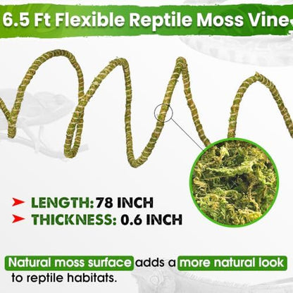 Duspro 6.5FT Reptile Vines for Climbing, Bendable Branch for Reptile