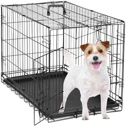 Sweetcrispy Dog Crate 30 Inch, Small Dog Cage, Foldable Puppy Pet Kennel