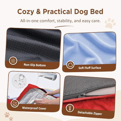 Comfort Expression Orthopedic Dog Bed for Extra Large Dogs with Bolster