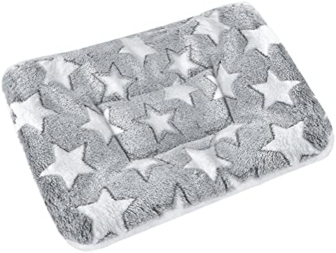 Small Animal Bed Mat, Soft & Warm, Suitable for Guinea Pig, Hamster, Rabbit, Rat and Bearded Dragon (XX-Large(19.7''x15.7''), Star Grey)