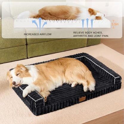 Orthopedic Medium Dog Bed Furry Pet Bed, Washable Cover 30''X20''