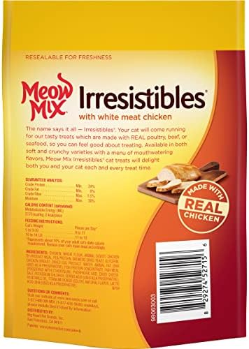 Meow Mix Irresistibles Soft Cat Treats, Chicken Recipe, 3 oz Pouches