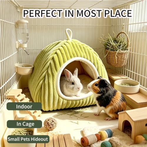 Guinea Pig Hideout Bed, Enclosed Cave for Rabbits Chinchillas