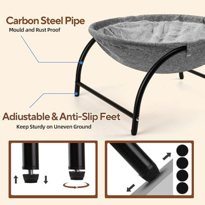 LIFLIX Raised Cat Hammock Bed, Pet Bed for for Indoor Cats, Standing Cat Cot with Washable Plush,17.1 x 17 x 9.5 inches