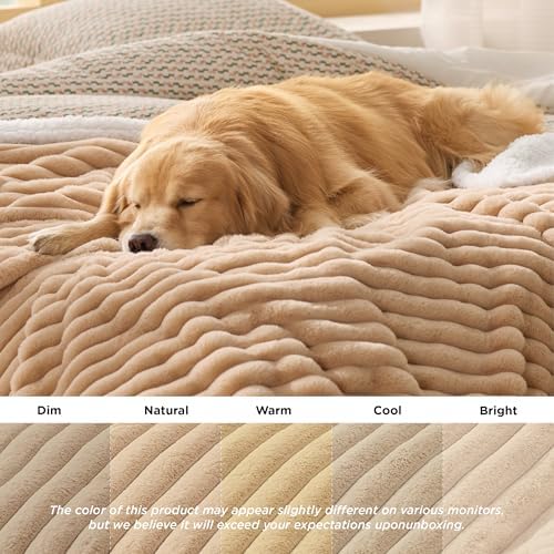 Bedsure ComfyFleece™ Waterproof Dog Blankets for Large Dogs,50x60