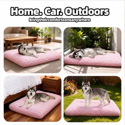 Dog Bed Large Size, Plush Washable Pet Bed Mat, Dog Crate Bed 41"x27"