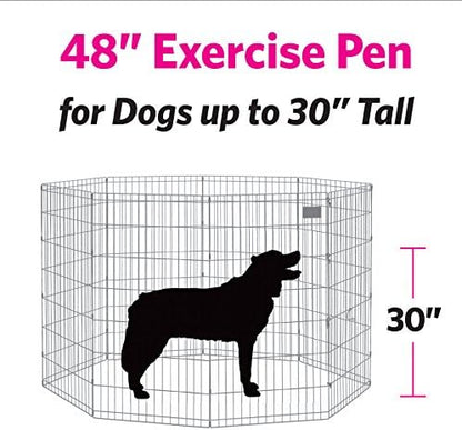 MidWest 48-Inch Exercise Pen, Single Door, 16 Sq Ft Play Area