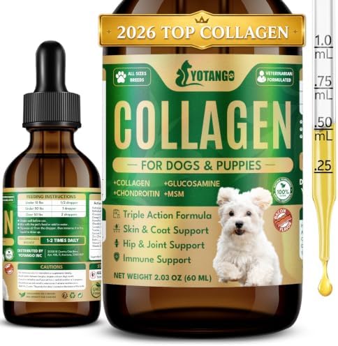YOTANGO Liquid Collagen for Dogs, Dog Collagen Supplement, Bacon, 60ml