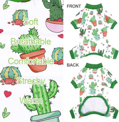 XPUDAC 4 Pieces Dog Pajamas Soft Strechy Puppy Onesies Pet Clothes for Small Medium Dogs Boy Girl Cat Pet Outfit, 150-XXS
