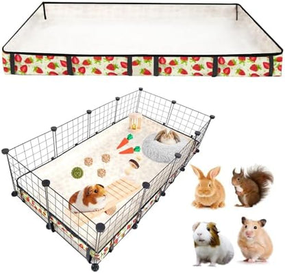 Guinea Pig Cage Liner，Washable Waterproof Oxford Cloth Cage Liners for Small Animals,Hamster Chinchilla Hedgehog Rabbit and Other Small Animals Not Include Cage(24x48 inches)