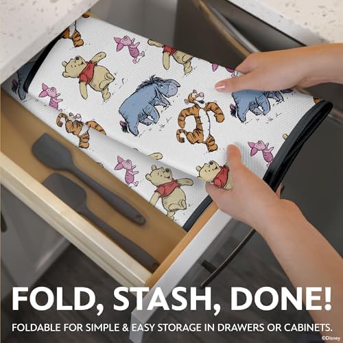 Disney Winnie the Pooh Dish Drying Mat for Kitchen Counter, 2-Pack, 16"x18"