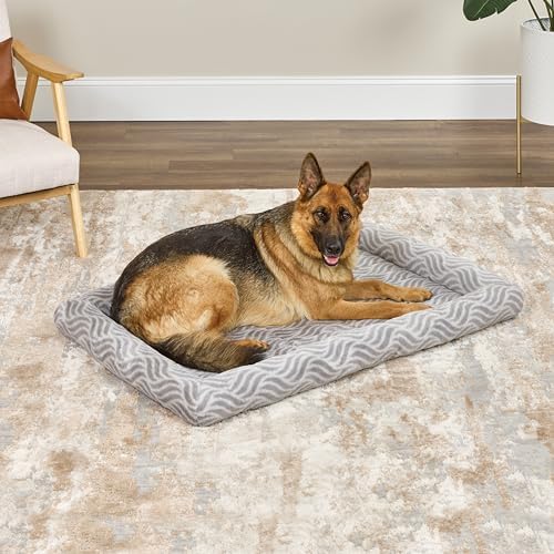 MidWest Homes for Pets QuiteTime Deluxe Wave Bolster Bed for Extra Large Dogs; Easily Machine Wash and Dry; Gray; 48"; 40248-WVGY